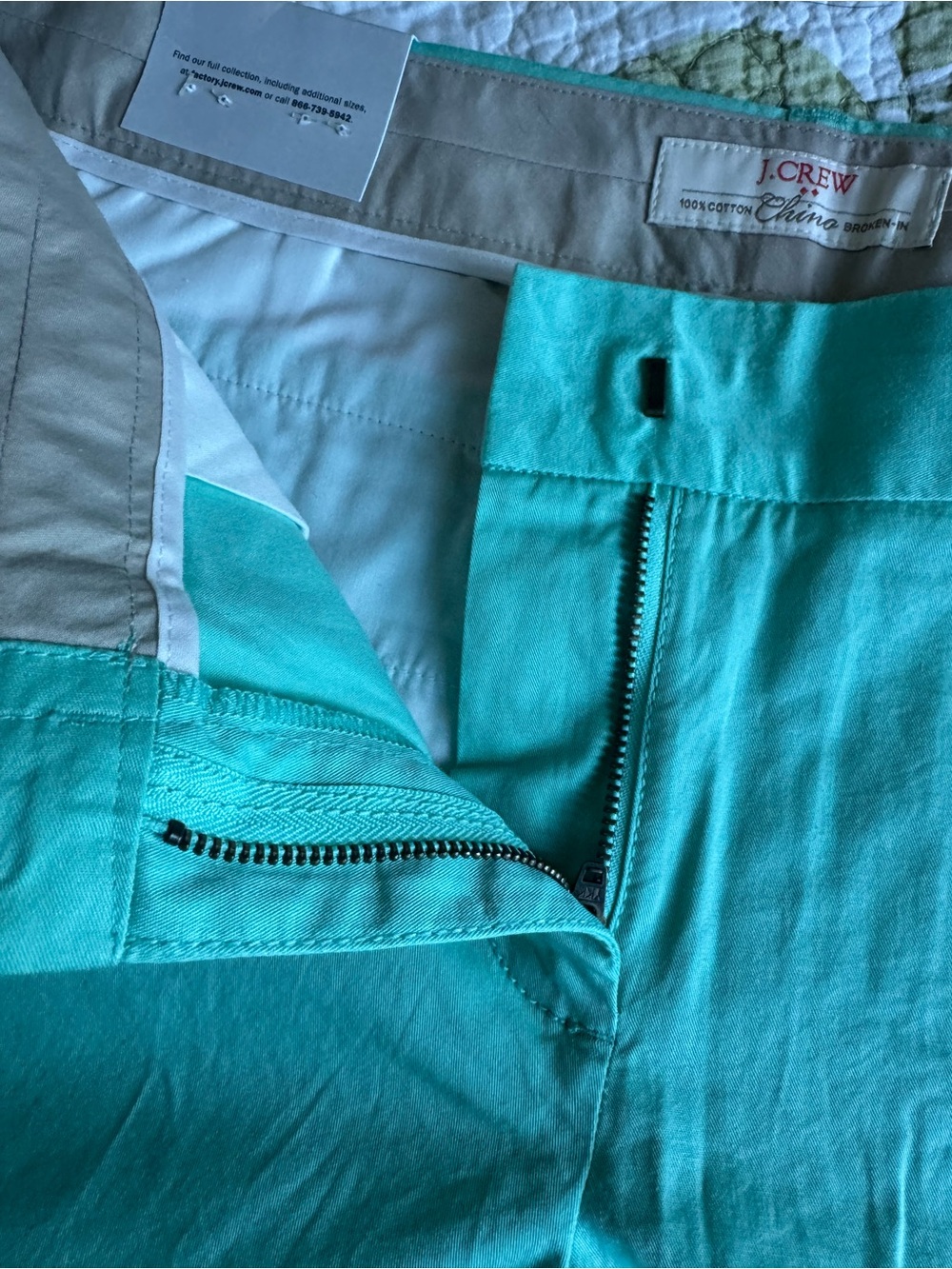 J. Crew Turquoise Cotton Bermuda Shorts, size 14 - Picture 8 of 9